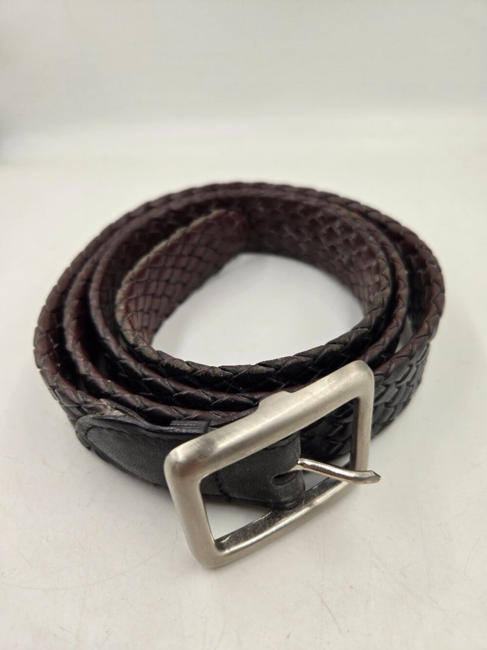 Perry Ellis Portfolio Braided Bonded Leather Black